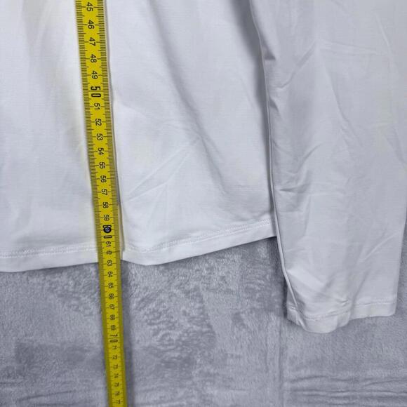 Carve Designs White Zip Jacket Size M Lightweight Stretchy Spandax USA Made Gym - Picture 6 of 9